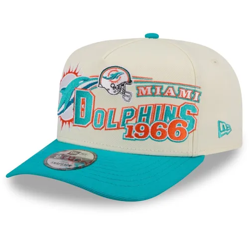 New Era 9Fifty A-Frame Cap - CLASSIC Miami Dolphins - Herren Snapback Cap in Beige, ideal für sportliche Freizeitlooks. Aus 100% Polyester, komfortabel und stylisch für den Sommer.