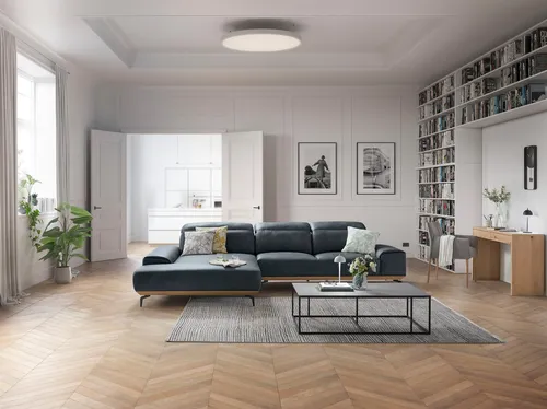 Musterring Wohnlandschaft MR 2490 Ecksofa mit erstklassigem Sitzkomfort, Long-Life-Leder, Fuß Schwarz, Sitzhöhe 46cm, wahlweise mit Funktionen, Maße 342x207 cm