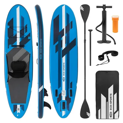 ECD Germany Aufblasbares Stand Up Paddle Board mit Kajak Sitz - Aufblasbares SUP Board 320x82cm für bis zu 120kg, inkl. Tragetasche und Zubehör. Verwandelt sich schnell in ein Kajak und bietet hohe Stabilität für alle Paddler.