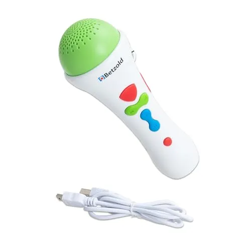 Betzold Kindermikrofon mit Aufnahmefunktion - Karaoke Mikrofon für angehende Sing-Stars, 256 MB Speicher für bis zu 4 Stunden Aufnahmen, ideal für Schule und Spiel