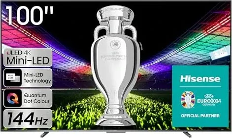 Hisense 4K HDR IQ ULED-TV 100U7KQ - 100 Zoll Ultra HD Fernseher mit Dolby Atmos, Smart TV und beeindruckendem HDR10+ für ein Kinoerlebnis zuhause