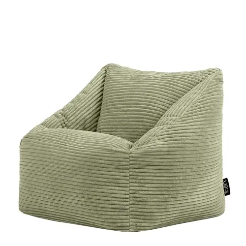 icon Sitzsack Kinder „Natalia“ aus Cord, 55x44cm, Made in Germany - Sitzsack in Sesselform für Kinder, ideal für gemütliche Entspannung. Aus weichem Cordmaterial, strapazierfähig und perfekt für kleine Faulenzer von 1-5 Jahren.