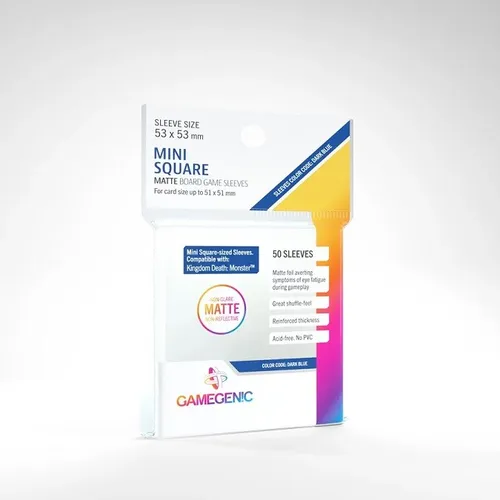 Gamegenic - Matte Mini Square-Sized Sleeves 53 x 53 mm - Clear (50 Stk)