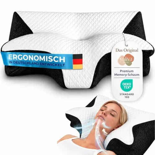 YaLiva Decor Ergonomisches Nackenkissen für optimalen Schlaf - Ideal für alle Schlafpositionen – Ergonomisches Design aus hochwertigem Memory Foam passt sich perfekt an Kopf und Nacken an. Mit abnehmbaren, waschbarem Bezug für einfache Pflege und maximalen Komfort.