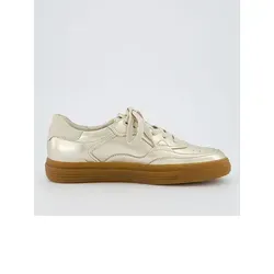 Paul Green 5428 Sneaker - Eleganter goldfarbener Komfortschuh - Sneaker in Größe 38 aus hochwertigem Leder und Textil, mit herausnehmbarer Innensohle für individuellen Komfort und stilvollem Design.