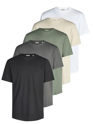 Only & Sons Herren T-Shirt ONSJEFF LONGY 5er Set – Grau Pinstripe - Praktisches 5er Set Regular Fit T-Shirts für Männer von Only & Sons. Ideal für Freizeit und Sport, aus hochwertigem Baumwollmix. Vielseitig kombinierbar und in verschiedenen Farben erhältlich. Ein Must-Have für jeden Kleiderschrank!