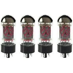 JJ Electronic 6V6S JJ Quartett Red Label - Röhre - Gitarren- & Bass-Zubehör, leistungsstarke 6V6 Röhre für vielseitige Musikstile wie Rock, Blues, Jazz und Metal.