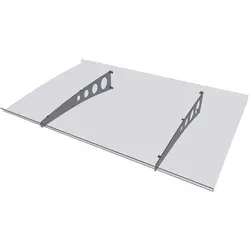 Gutta Pultvordach Pico Top 140 – Verzinkt/Klar 140 cm x 90 cm x 6 cm - Vordächer, modernes Design und hagelsichere Polycarbonat Platte für extreme Wetterbedingungen. Ideal für langlebigen Schutz.