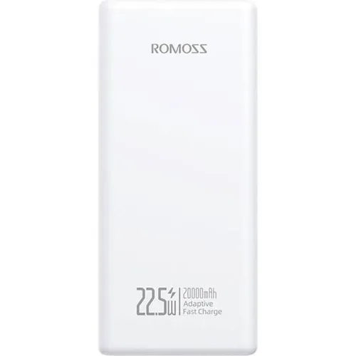 ROMOSS Powerbank PRC20 20000mAh - Weiße Powerbank mit 22.5W Schnellladung - Powerbank Akku mit 20000mAh Kapazität, bietet schnelle 22.5W Ladegeschwindigkeit und sicheres Laden für ständige Energieversorgung unterwegs.