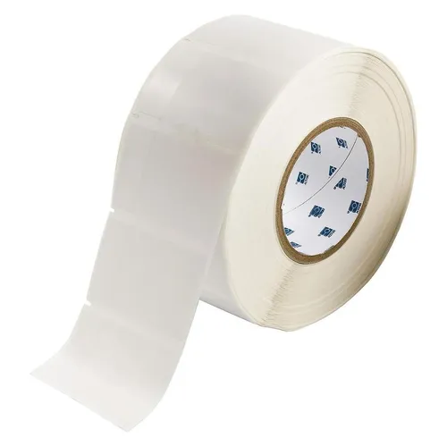 Brady THT-66-427-1.5 Selbstlaminierendes Vinyletikett - Praktisches selbstlaminierendes Vinyletikett in Weiss/Transparent, ideal für klare Kabelmarkierungen. Maße: 48.26 x 19.05 mm, langlebig und einfach anzuwenden.