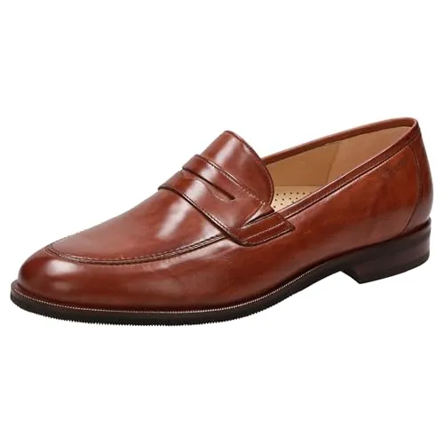 Sioux Herren Men's Boviniso Moccasin, Cognac, 9,5 UK, 43.5 EU - Elegante Herrenschuhe aus weichem Leder mit flexibler Gummisohle für optimalen Tragekomfort.