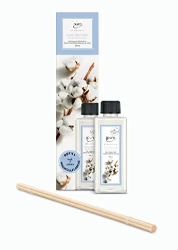 ipuro cotton fields - preiswerter Raumduft Nachfüller mit pudrigen Vanille Noten - Duftöl Refill Duftstäbchen - Diffuser Nachfüllflasche 200ml - inkl Duft-Sticks, (1 er Pack)