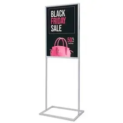 Showdown Displays Hängevitrine Poster Display Dekor Click - DIN A1 - Doppelseitig - Hängevitrine aus Aluminium für professionelle Werbung, einfach zu montieren und doppelseitig nutzbar für maximale Sichtbarkeit.