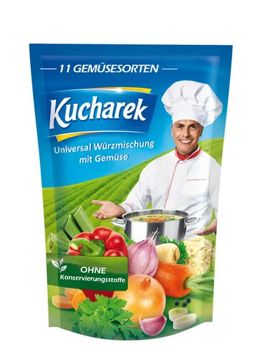 Kucharek Gewürzmischung 200g - Vielseitige polnische Allzweckwürze - Entdecken Sie die Kucharek Gewürzmischung für herzhaften Geschmack in Ihren Gerichten. Ideal für die Hauptmahlzeit, glutenfrei und ein Qualitätsprodukt aus Polen.