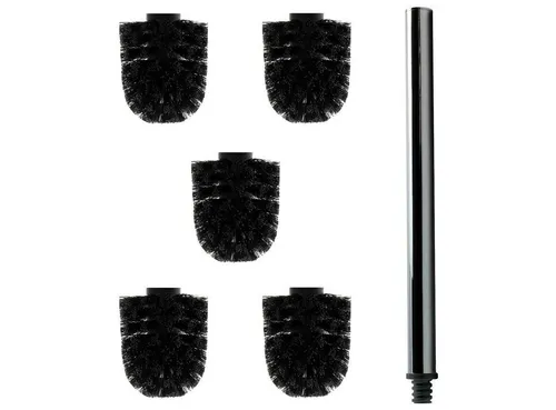 Daloual WC-Reinigungsbürste Ersatzbürstenköpfe Ø 6,5 cm inklusive Edelstahlgriff, Badezimmer, Gäste-WC, (Vorteils-Set, 6-tlg), Auswechselbarer Bürstenkopf, hochwertige Borsten, rostfrei, Edelstahl