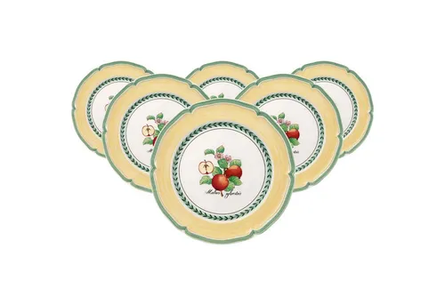 Villeroy & Boch French Garden Valence Speiseteller Set - 6er Set Speiseteller ø 26,7 cm aus Premium Porzellan, spülmaschinenfest und mikrowellensicher – ideal für festliche Anlässe und den Alltag im französischen Landhausstil.
