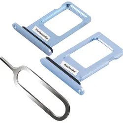 iPHONE XR SIM KARTEN HALTER TRAY ADAPTER FACH STECKER SLOT CARD NADEL BLAU - Blau