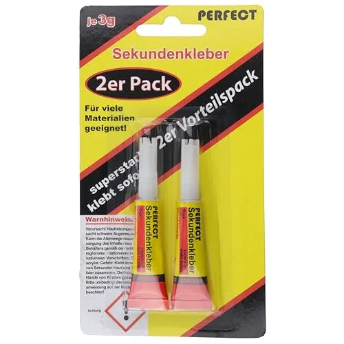 Global Partner PERFECT Sekundenkleber Superkleber 2x3g Tube - Klebt Sofort Superstark