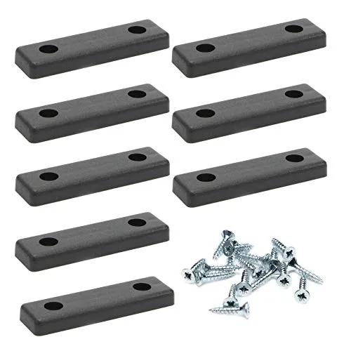 sossai® Möbelgleiter MG2 - Bodenabstandshalter zum Anschrauben - Möbelgleiter aus robustem Polypropylen, ideal für eine feste Montage. Set mit 8 Stück inkl. Schrauben, in Schwarz, perfekt für stabilen Halt und Schutz Ihrer Böden.