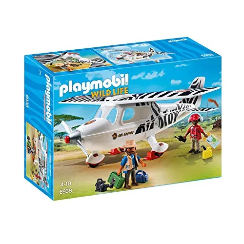 Playmobil Safari Flugzeug 6938 – Abenteuer im Dschungel - Dschungel Spielzeug mit detailreichem Flugzeug für spannende Abenteuer, ideal für kreative Rollenspiele.