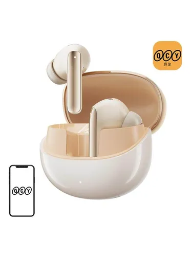 TWS QCY MeloBuds Pro HT08 Kopfhörer mit ANC (Gold) - Kopfhörer mit Hi-Res Audio, 99% Geräuschunterdrückung und bis zu 34 Stunden Akkulaufzeit. Ergonomisches Design für hohen Tragekomfort und stabile Bluetooth 5.3-Verbindung.