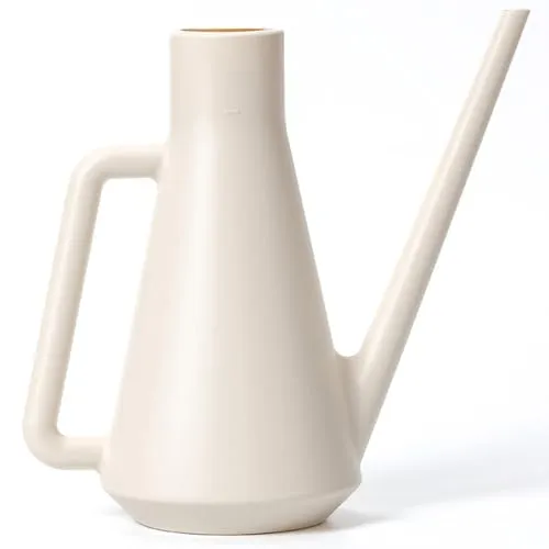 Plastia Gießkanne Klein für den Zimmerpflanzen 1,8 L - Blumengießkanne aus Recyceltem Kunststoff - Giesskanne mit Langem Ausgießer für Einfache Bewässerung, Elfenbein