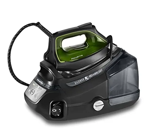 Rowenta DG9248F0 Silence Steam Pro Dampfbügelstation - Bügeleisen mit 8-bar-Hochdruck für blitzschnelles Bügeln und 620 g/min Dampfstoß, ideal gegen hartnäckige Falten. Eco-Funktion für 30% Energieeinsparung und umweltfreundliches Design.