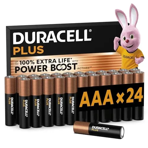 Duracell Plus Power Boost AAA Batterien 24 Stk. - Hochleistungs-Batterien für langanhaltende Energie, ideal für Geräte mit hohem Stromverbrauch. Perfekt für Fernbedienungen, Spielzeuge und mehr.