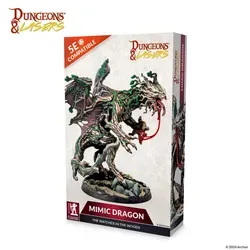 Dungeons and Lasers - Mimic Dragon 120mm Figur - Gesellschaftsspiel Miniatur, detailreich und ideal für Rollenspielabenteuer mit Dungeons and Dragons oder Pathfinder, einfach zu montieren und zu bemalen.