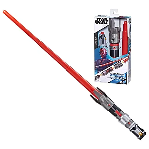 Star Wars Lightsaber Forge Darth Maul Lichtschwert - Kunststoffspielzeug mit ausziehbarem rotem Lichtschwert, personalisierbar und ideal für kreative Rollenspiele ab 4 Jahren!