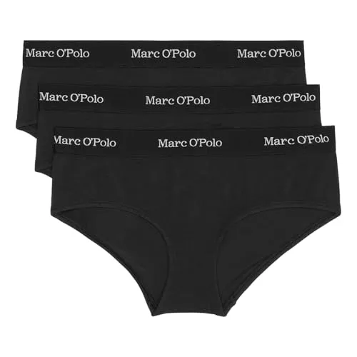 Marc O'Polo Damen Essentials 3-Pack Panty Hipster, Schwarz, S EU - Funktionsunterwäsche mit klassischem Look, ideal für den täglichen Komfort und perfekten Sitz.