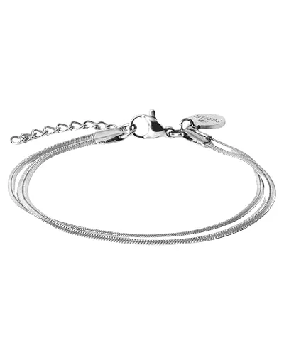 Purelei Two Layers Armkette - Edelstahlarmband für jeden Anlass - Edelstahlarmband mit mehrreihiger Schlangenkettengliederung, verstellbar und ideal als Geschenk für Geburtstag oder Weihnachten. Perfekt kombinierbar mit verschiedenen Outfits!