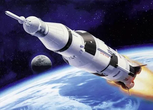 Revell Apollo Saturn V Raumfahrtmodell Bausatz 1:144 - Detailierter Plastikmodellbausatz der Saturn V Rakete im Maßstab 1:144, ideal für Modellbau-Enthusiasten ab 12 Jahren – inklusive 82 Teilen und Anleitung.
