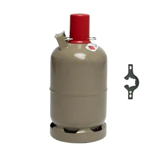 Bluecraft 5 kg Gas-Flasche Propangas Neu - Gaskartuschen für Gasgrill und Gaskocher, inklusive CAGO Gasregler-Löser mit Magnet für einfaches Anschließen und Lösen.