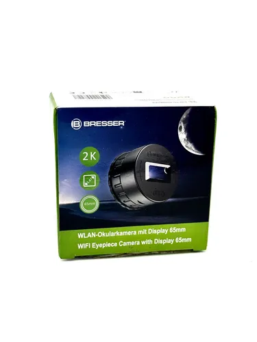 Bresser WLAN-Okularkamera - 2K-Video, 1,47-Zoll-Bildschirm, ideal für Teleskope und Ferngläser mit 30-65 mm Okulardurchmesser