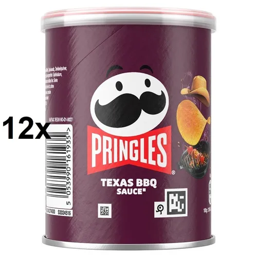  Pringles Texas BBQ Sauce, Barbecue Chips, 12 Dosen je 40g 22,06€/1kg