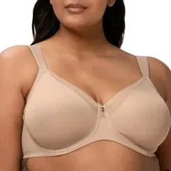 Triumph True Shape Sensation W01 BH Beige H 85 - Minimizer für Damen - Funktionsunterwäsche mit minimierendem Effekt für eine schlankere Silhouette. Eleganter, bequemer BH mit formgebenden Cups und transparenten Tülleinsätzen für zusätzlichen Komfort und Stil.