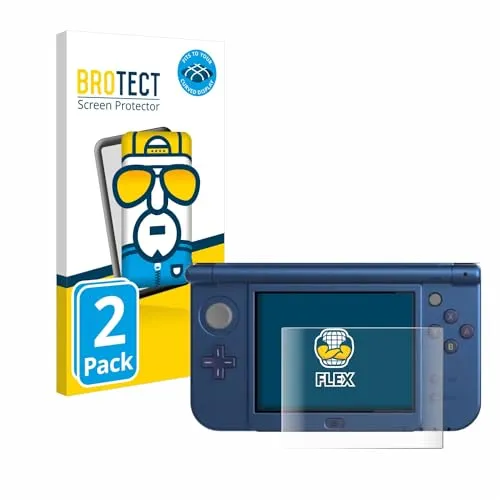 BROTECT 2 Stück Full-Cover Schutzfolie für Nintendo New 3DS XL (Unteres Display) Full-Screen Displayschutz-Folie [3D Curved, Kristall-Klar]