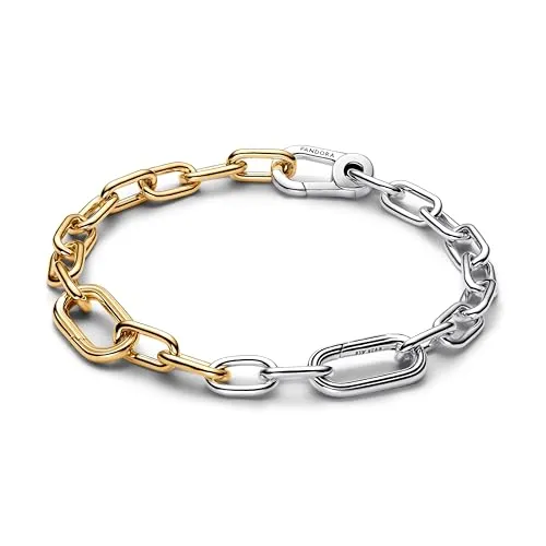 PANDORA ME Gliederkettenarmband aus Sterling-Silber mit 14 Karat vergoldeter Metalllegierung und Zirkonia, Kompatibel ME, Größe: 16 cm, 563689C00-2