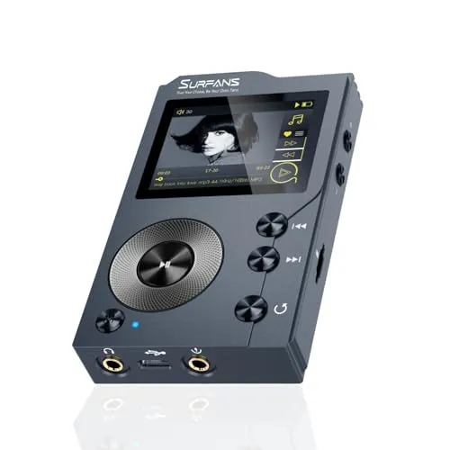 Surfans F20 - Hochauflösender MP3 Player mit Bluetooth 5.2 - Mobile Audio-Player mit außergewöhnlicher DSD DAC-Technologie für verlustfreie Klangqualität und erweiterbarem Speicher bis zu 256GB. Ideal für Audiophile.