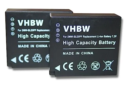 vhbw 2X Akku kompatibel mit Panasonic Lumix DC-G100, DMC-GF3CK, DC-G100D, DMC-GF3C, DC-TZ91, DMC-GF3 Kamera (750 mAh, 7,2 V, Li-Ion)