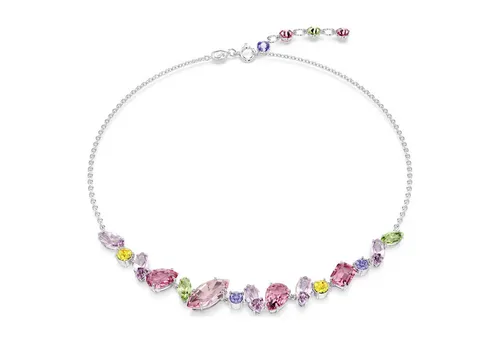 Swarovski Gema Halskette - Elegante Damenkette mit mehrfarbigen Swarovski Kristallen, 38-42 cm lang, ein strahlendes Accessoire für jeden Anlass, ideal als Geschenk.