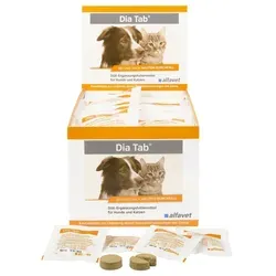 alfavet Dia Tab - 60 Kautabletten für Hunde und Katzen, effektive Diät-Ergänzung gegen Durchfall und zur Unterstützung der Darmflora