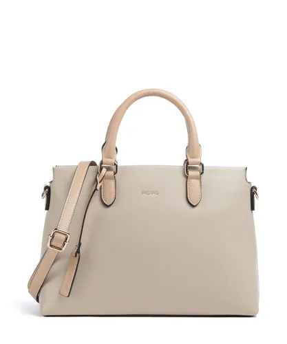 PICARD Handtasche Schultertasche Riviera Cityshopper Mud Beige - Elegante PICARD Handtasche mit geräumigem Hauptfach und praktischen Fächern für optimale Organisation. Abnehmbarer Schulterriemen und stilvolles Design machen sie zum perfekten Begleiter für jeden Anlass.