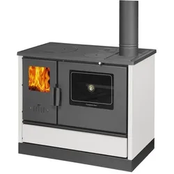 moeby24 Kaminofen Küchenofen Holzherd Kaminofen Herd Gusseisen 7,9 KW BimSchV2 EEK A+ 150mm, 7 kW, Küchenofen, (1-tlg), Backen / Kochen möglich weiß