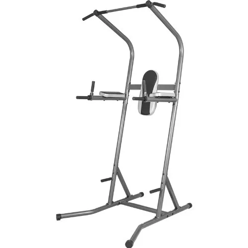 GORILLA SPORTS® Power Tower - Multifunktionale Fitnessstation - Dip-Station für effektives Training von Armen, Bauch und Rücken, bis 115 kg belastbar und mit komfortablen Polstern für sicheres Heimtraining.