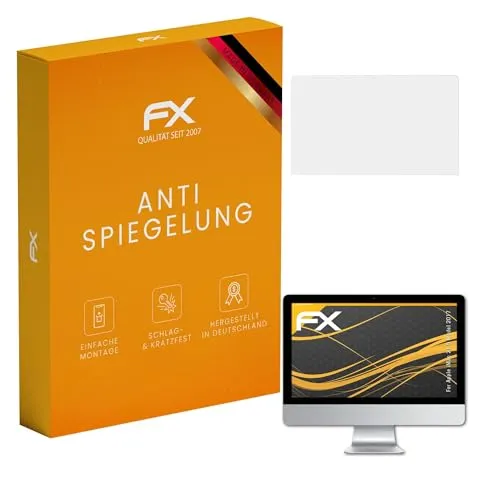 atFoliX Panzerfolie kompatibel mit Apple iMac 21,5 Model 2017 Schutzfolie, entspiegelnde und stoßdämpfende FX Folie