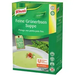 Knorr Feine Grünerbsen Suppe (2,7 kg) - Fertiggerichte – Cremesuppe mit 55% Erbsenmehl, ideal für schnelle und einfache Zubereitung, aus nachhaltig angebautem Gemüse.