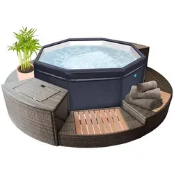 Spa Netspa Semi-Rigide Octogonal Octopus 4+2 Places 1000l 193x73cm + Mobilier - Portable Chauffage/Filtration