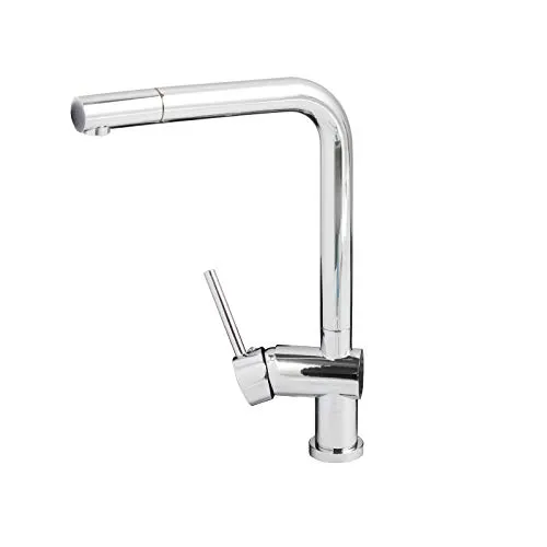 CCLIFE Wasserhahn Küche Armatur ausziehbar 360° Drehbar Küchenarmatur Spültischarmatur Einhand Edelstahl massiv Messing mit Auslauf Brause